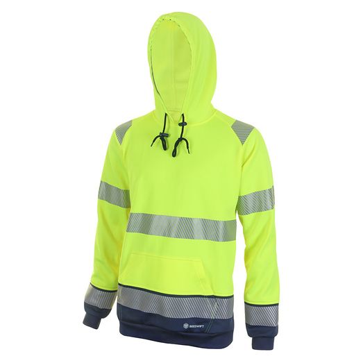 Beeswift Deltic Hi-Vis Two-Tone Hoodie Saturn Yellow / Navy