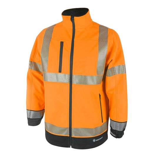 Beeswift Deltic Hi-Vis Two-Tone Soft Shell Jacket Orange / Black