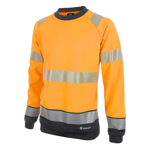 Beeswift Deltic Hi-Vis Two-Tone Sweatshirt Orange / Black