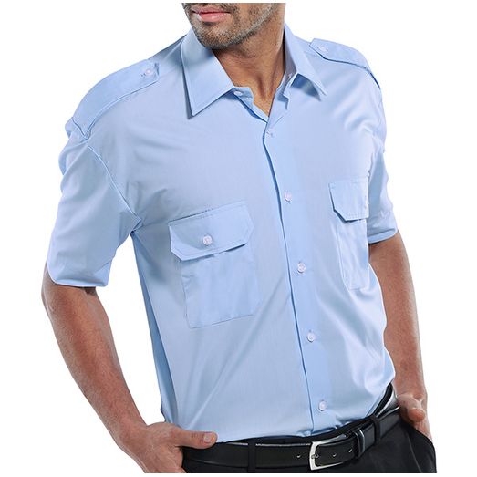 Beeswift Pilot Shirt Short Sleeve Sky Blue