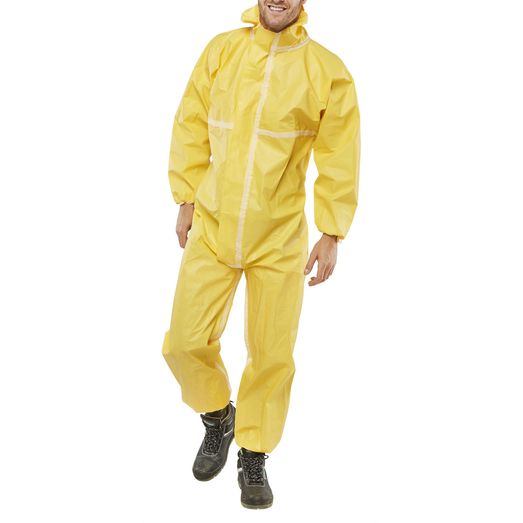Beeswift Disposable Coverall Microporous Type 4/5/6 Yellow