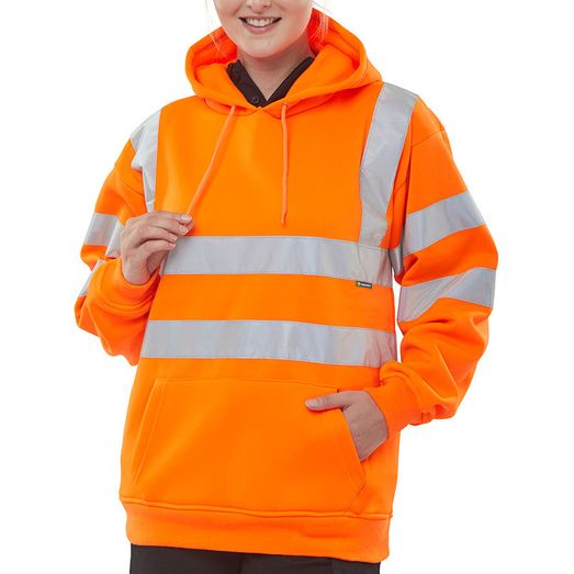 Beeswift Essential Pull-Over Hi-Vis Hoodie Orange