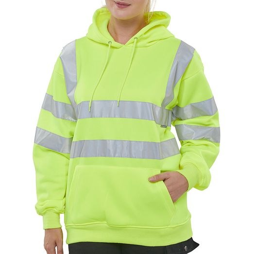 Beeswift Essential Pull-Over Hi-Vis Hoodie Saturn Yellow