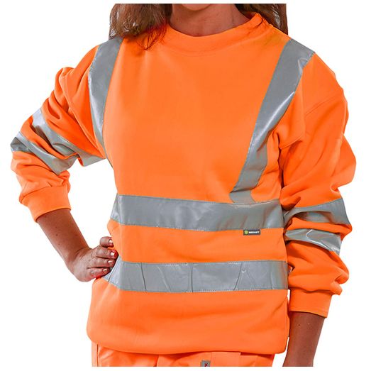 Beeswift Essential Sweatshirt Hi-Vis Jumper Orange