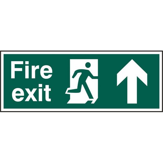 Beeswift Fire Exit Up Arrow Sign Rigid Pvc Green