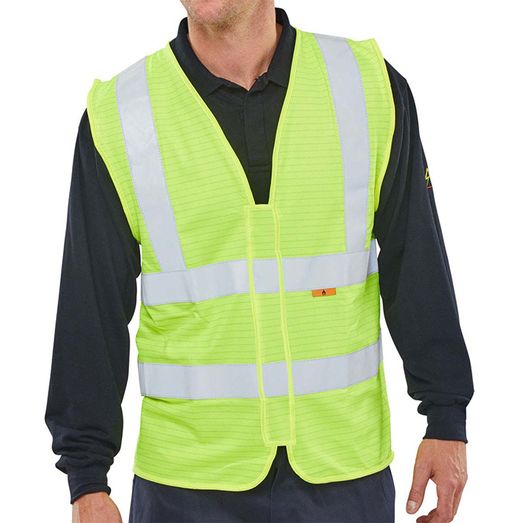Beeswift Fire Retardant Hi-Vis Vest Saturn Yellow