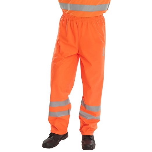 Beeswift Hi-Vis Pu Overtrousers Orange