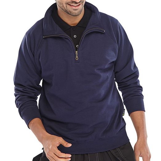 Beeswift Quarter Zip Sweatshirt Navy Blue