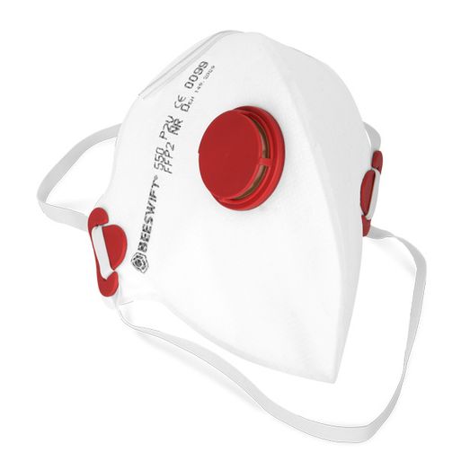 Beeswift Fold Flat P2 Valved Mask White (20 Pack)