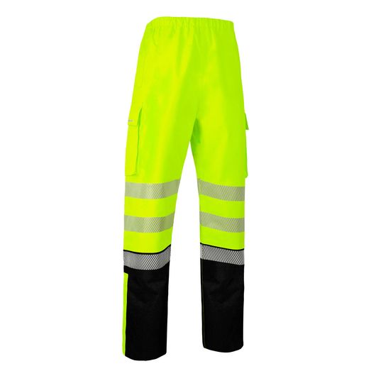 Beeswift Deltic Hi-Vis Two-Tone Ripstop Breathable And Waterproof Rail Overtrouser Saturn Yellow / Navy