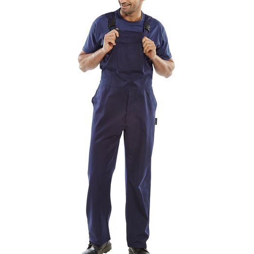 Beeswift Cotton Drill Bib And Brace Navy Blue