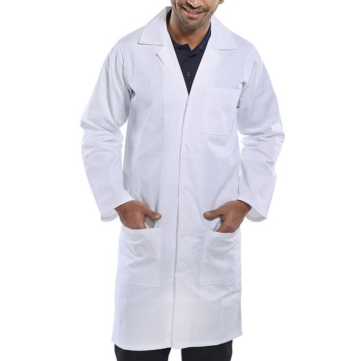 Beeswift Poly Cotton Warehouse Coat White
