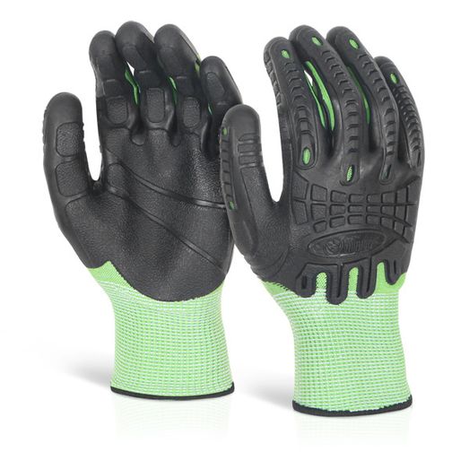 Beeswift Glovezilla Cut Resistant Fully Coated Impact Gloves Green (1 Pair)