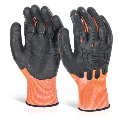 Beeswift Glovezilla Cut Resistant Fully Coated Impact Gloves Orange (1 Pair)