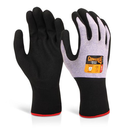 Beeswift Glovezilla Nitrile Foam Nylon Gloves Purple (10 Pack)