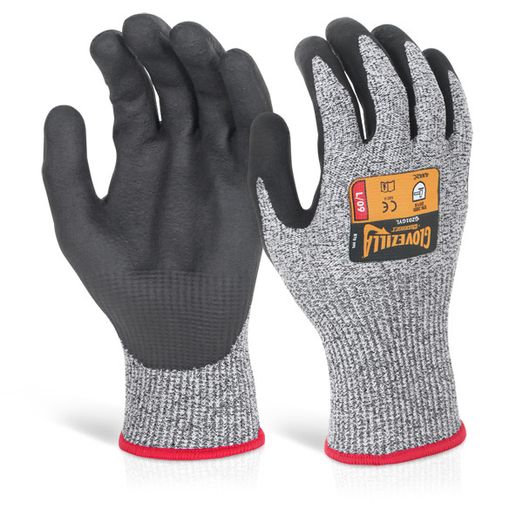 Beeswift Glovezilla Nitrile Palm Coated Gloves Grey (1 Pair)