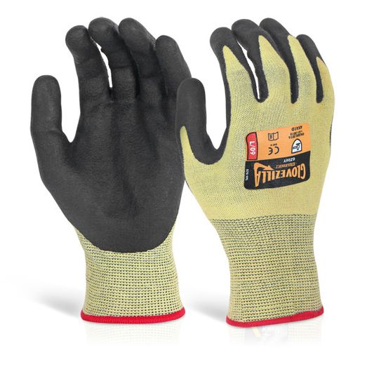 Beeswift Glovezilla Nitrile Palm Coated Gloves Yellow (1 Pair)