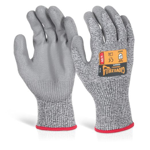 Beeswift Glovezilla Pu Palm Coated Gloves Grey (1 Pair)