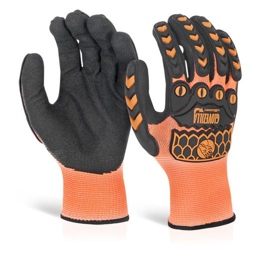 Beeswift Glovezilla Sandy Nitrile Coated Gloves Orange (1 Pair)