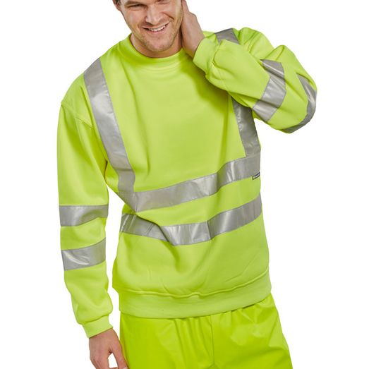 Beeswift Essential Sweatshirt Hi-Vis Jumper Saturn Yellow