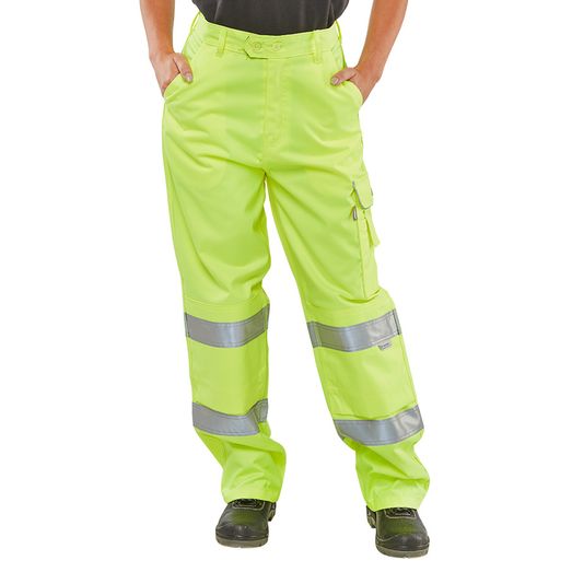 Beeswift Ladies Hi-Vis Trousers Saturn Yellow