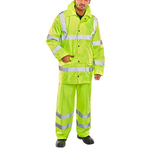 Beeswift Hi-Vis Lightweight Waterproof Suit Saturn Yellow