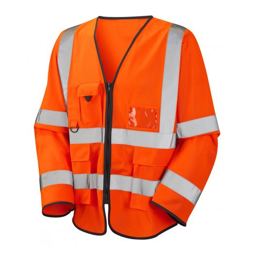 Beeswift Hi-Vis Long Sleeve Executive Id Jerkin Orange