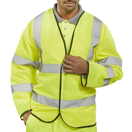 Beeswift Hi-Vis Long Sleeve Jerkin Saturn Yellow