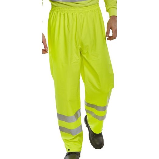Beeswift Hi-Vis Pu Overtrousers Saturn Yellow