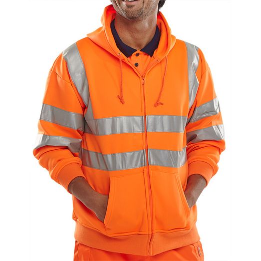 Beeswift Essential Hi-Vis Zipped Hoodie Orange