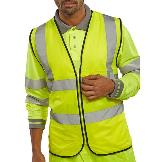 Beeswift Hi-Vis Vest Zip Fastened Saturn Yellow