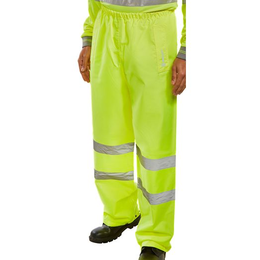 Beeswift Hi-Vis Waterproof Traffic Trousers Saturn Yellow