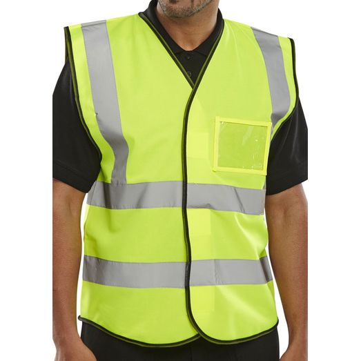 Beeswift ID Pocket Vest Hi-Vis Saturn Yellow
