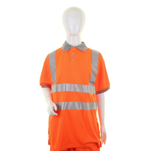 Beeswift Ladies Hi-Vis Short Sleeve Rail Spec Polo Shirt Orange