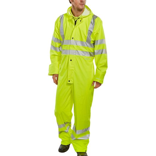 Beeswift Hi-Vis Pu Breathable Coverall Saturn Yellow