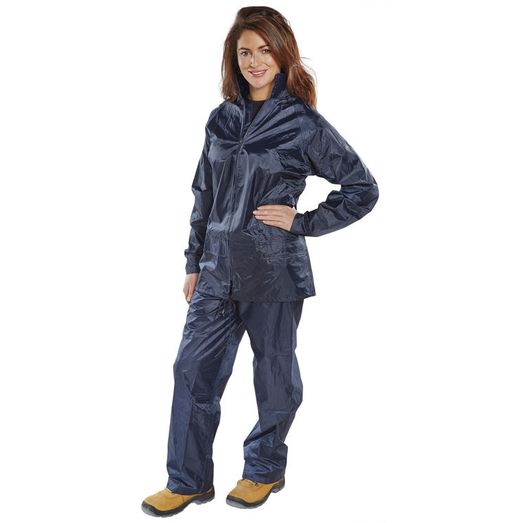 Beeswift Nylon Weatherproof Suit Navy Blue