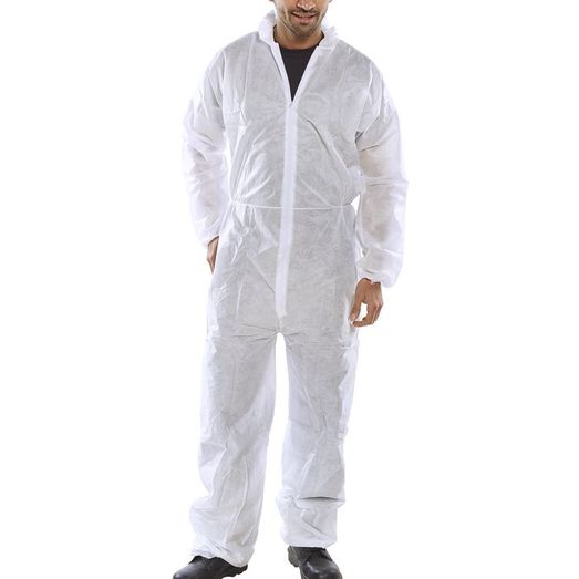Beeswift Polprop Disposable Coverall White