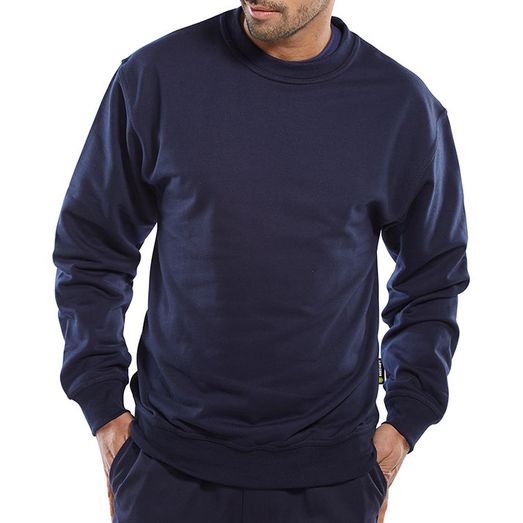 Beeswift Polycotton Sweatshirt Navy Blue