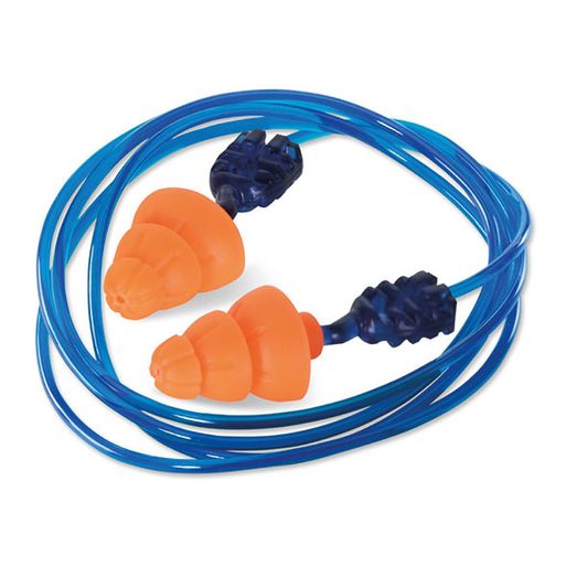 Beeswift QED Snr34 Corded Tri Flange Reusable Ear Plugs Orange (200 Pack)