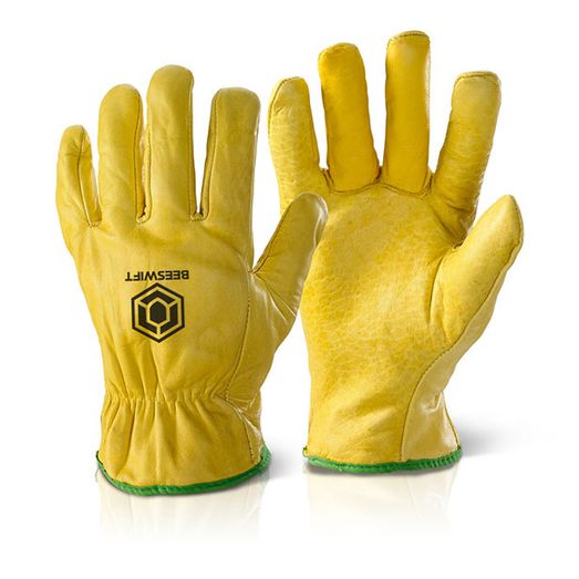Beeswift Quality Lined Drivers Gloves Yellow (10 Pack)