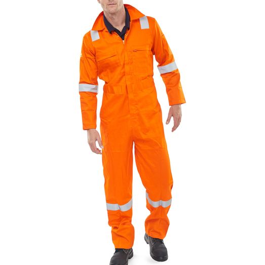 Beeswift Burgan Fire Retardant Anti-Static Boilersuit Orange