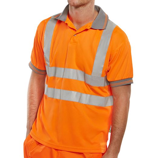 Beeswift Short Sleeve Hi-Vis Polo Shirt Orange