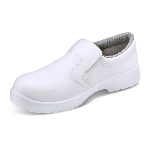Beeswift Micro-Fibre Slip On Shoe S2 White