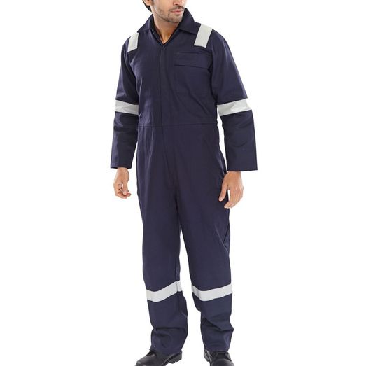 Beeswift Nordic Design Fire Retardant Boilersuit Navy Blue