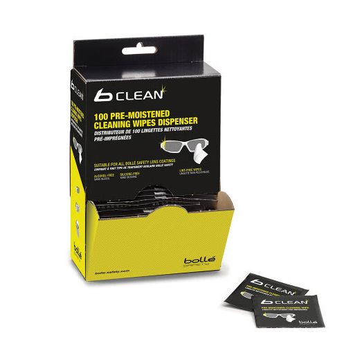 Bolle Safety B100 Lens Cleaning Wipes - 100 Black