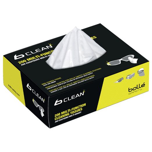 Bolle Safety Dry Cleaning Tissues Refil For Bob600 Cleaning Station - Box 200 Black