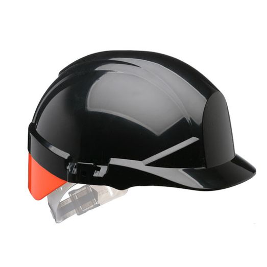 Centurion Reflex Safety Slip Ratchet Helmet With Hi-Vis Orange Rear Flash Black
