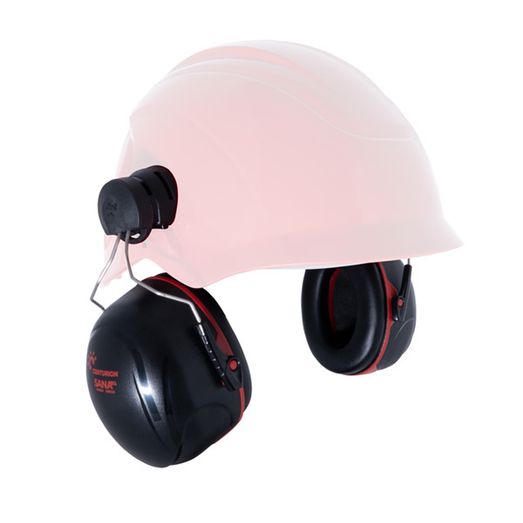 Centurion Sana Safety Helmet Mounted Ear Defenders Snr 34 Black