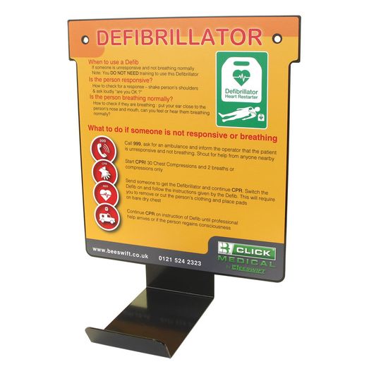 Click Medical Defibrillator Universal Wall Hanger Black