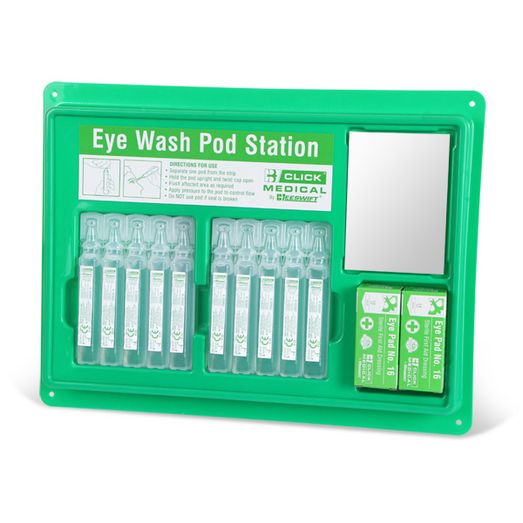 Click Medical Eyewash Pod Station (10X20Ml) Green